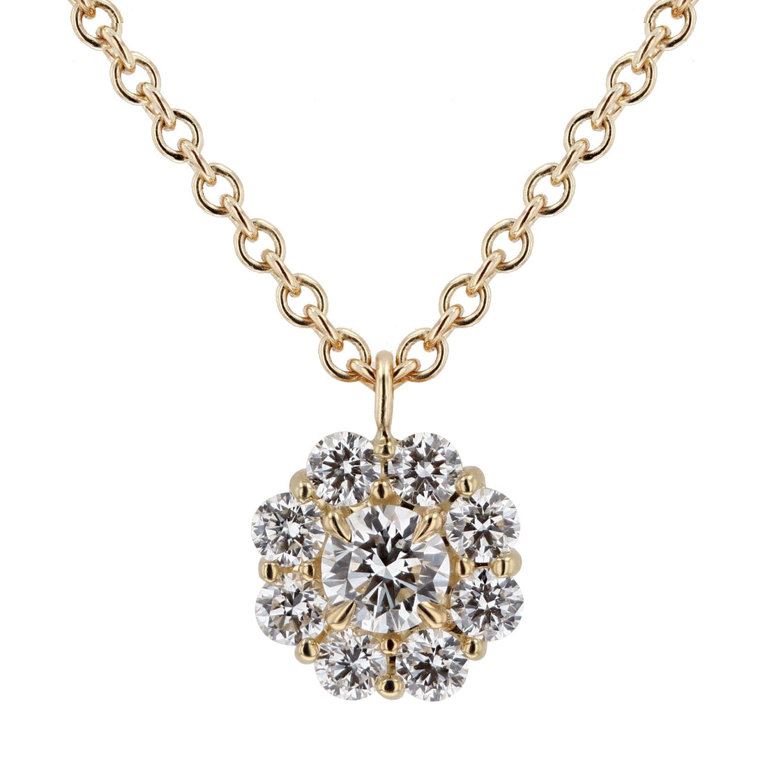 Skeie's Legacy Collection Diamond Cluster Pendant Necklace in Yellow Gold - Skeie's Jewelers