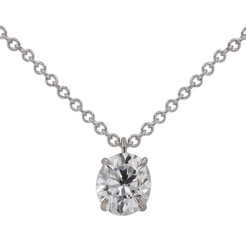 White Gold Oval Diamond Pendant Necklace