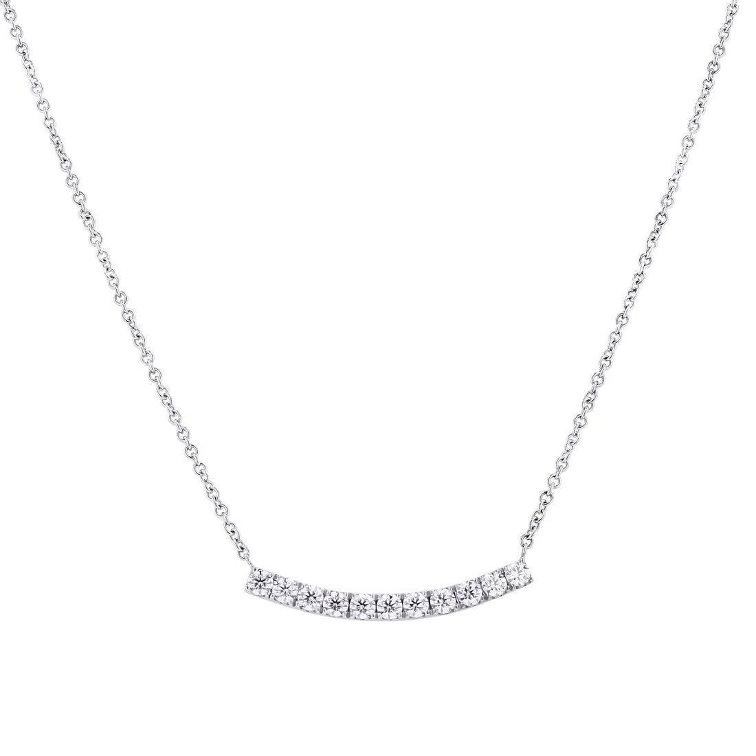 Curved Diamond-Set Necklace by Skeie's