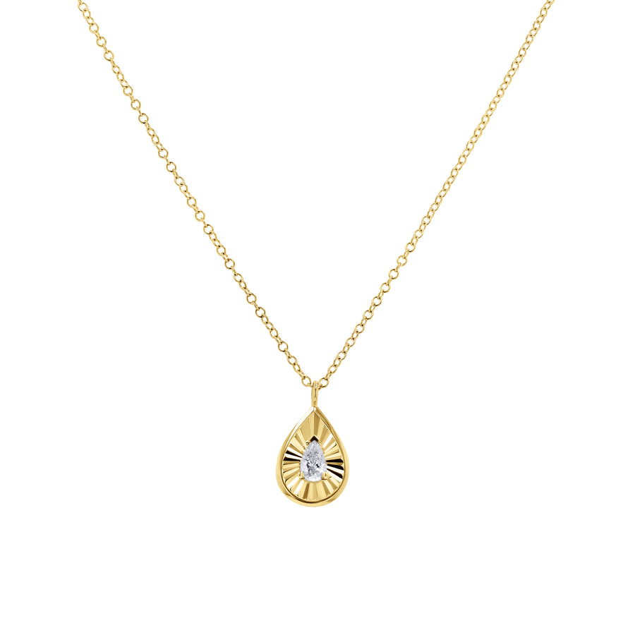 Sunburst Gold and Pear-Cut Diamond Necklace by Shy Creation