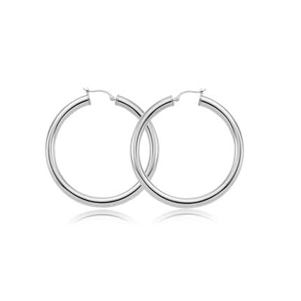 Sterling Silver 40mm Tube Hoops - Skeie's Jewelers
