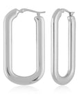 Flat-Edge Elongated Oval Hoops - Skeie's Jewelers