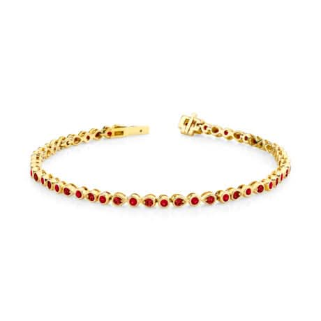 Ruby Bezel-Set Bracelet