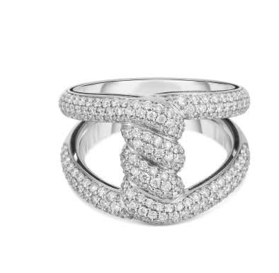 Roberto Coin Pave Diamond Cialoma Twist Ring - Skeie's Jewelers