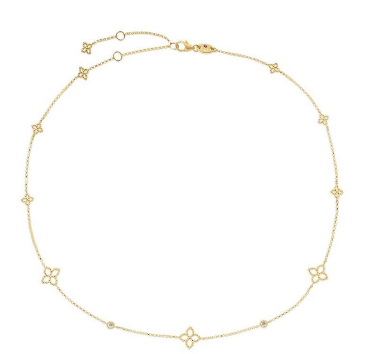 Roberto Coin Diamond Princepessa Motif Station Necklace - Skeie's Jewelers