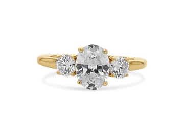 Trellis-Inspired Three Stone Engagement Ring - Skeie's Jewelers