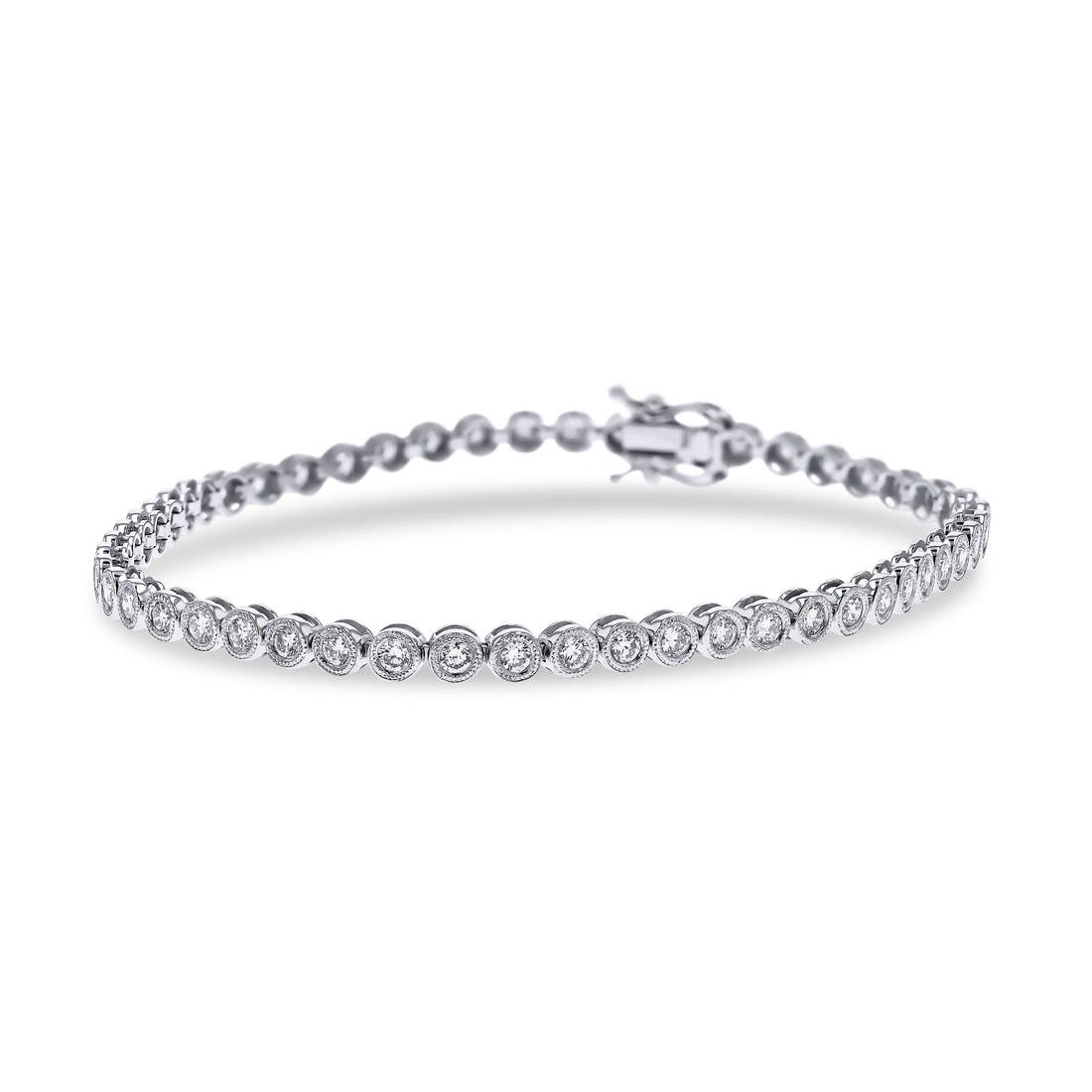 White Gold Diamond Bezel Bracelet by Simon G