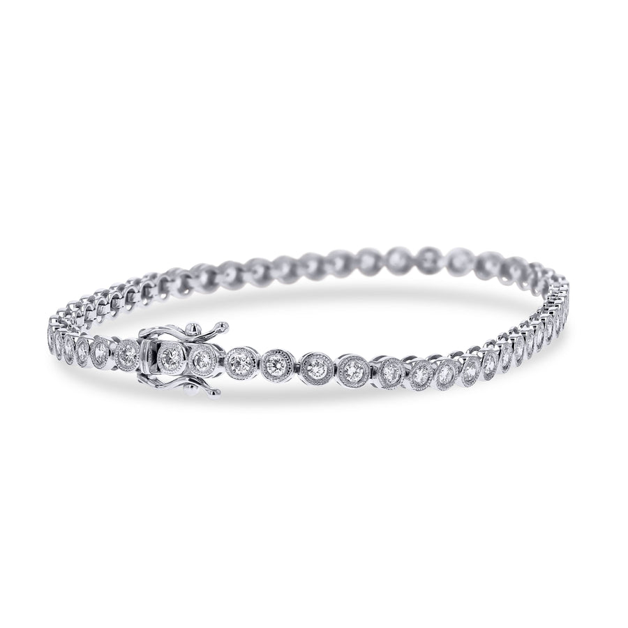 White Gold Diamond Bezel Bracelet by Simon G