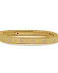 Yellow Gold Diamond-Set Princess Square-Edge Bangle - Skeie's Jewelers