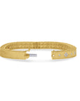 Yellow Gold Diamond-Set Princess Square-Edge Bangle - Skeie's Jewelers