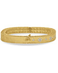 Yellow Gold Diamond-Set Princess Square-Edge Bangle - Skeie's Jewelers