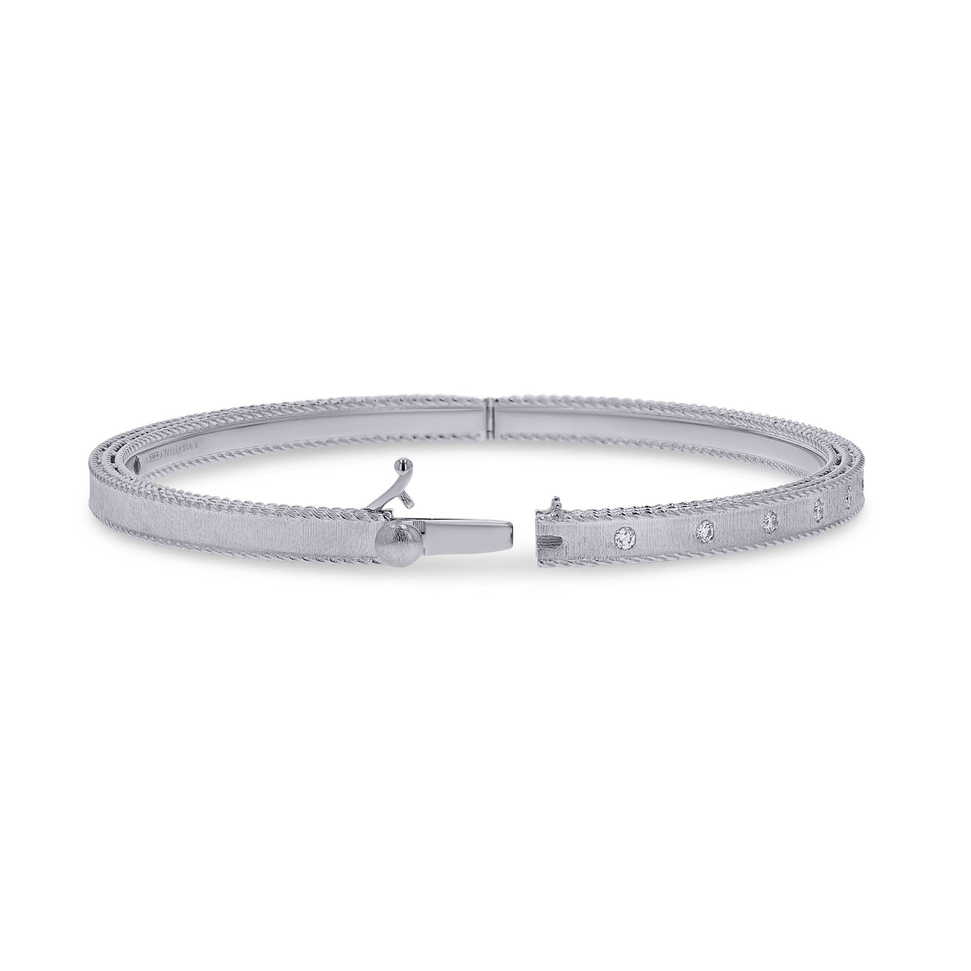 Roberto Coin White Gold Diamond-Set Princess Bangle - Skeie's Jewelers