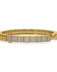 Roberto Coin Yellow Gold Oblesco Baguette and Pave Diamond Cuff Bracelet - Skeie's Jewelers