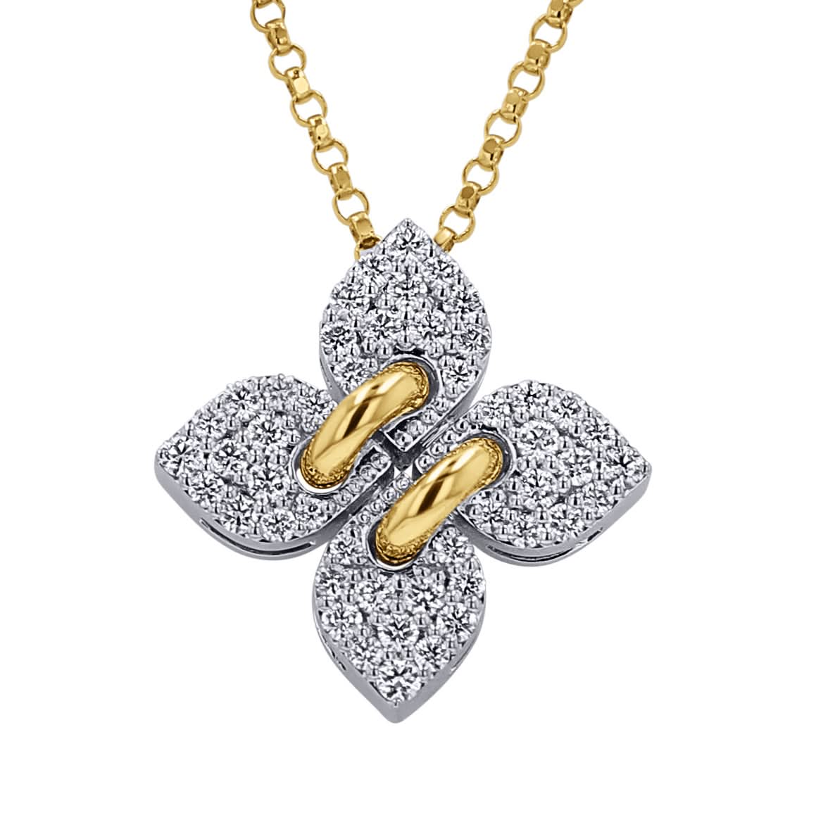 Roberto Coin 'Love in Verona' Pave Diamond Flower Pendant - Skeie's Jewelers