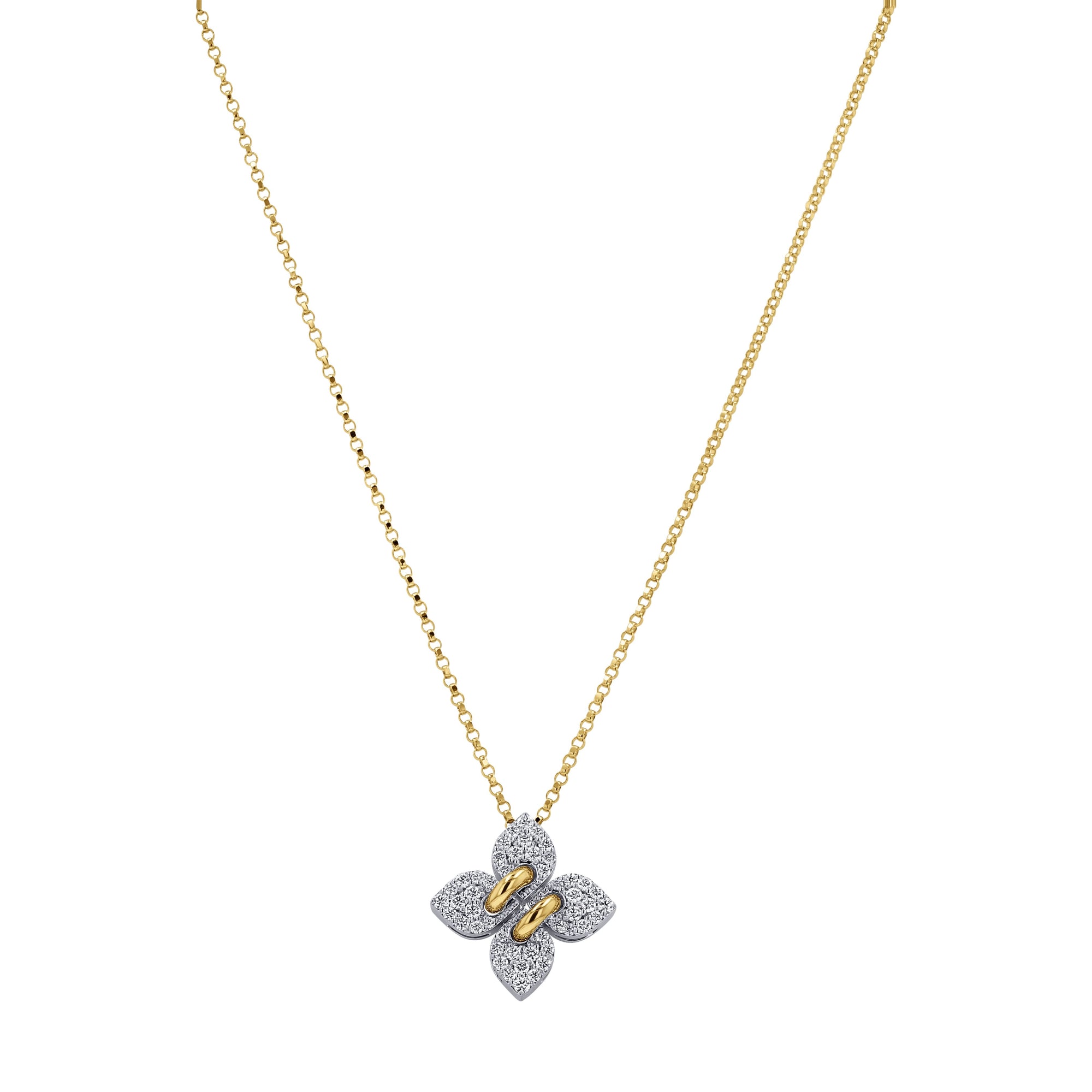 Roberto Coin 'Love in Verona' Pave Diamond Flower Pendant - Skeie's Jewelers