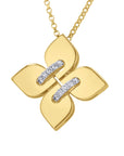 Roberto Coin 'Love in Verona' Gold Pave Accent Pendant Necklace - Skeie's Jewelers