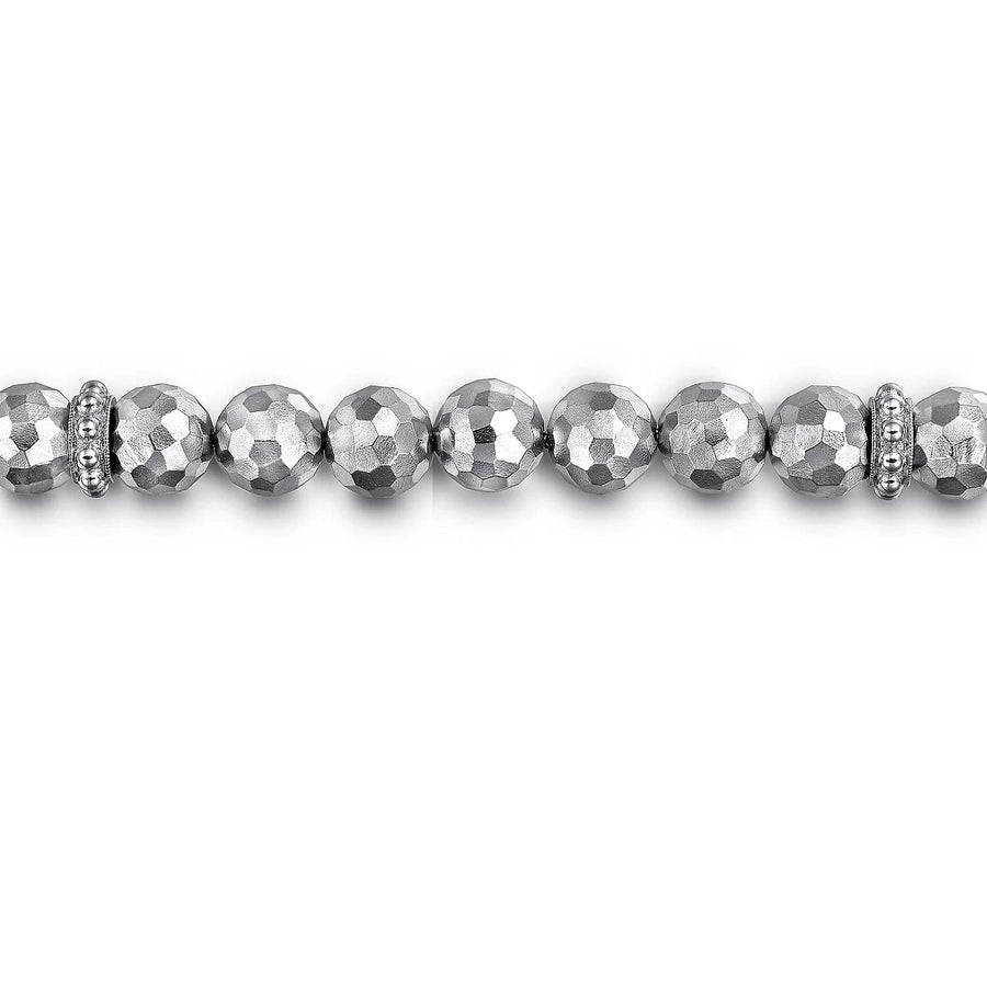 Gabriel & Co. 8mm Sterling Silver Faceted Bead Bracelet - Skeie's Jewelers