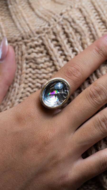 Rainbow Quartz Gem Drop Ring - Skeie's Jewelers