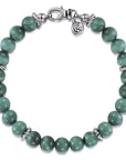 Gabriel & Co. 925 Sterling Silver 8mm Malachite Beaded Bracelet - Skeie's Jewelers