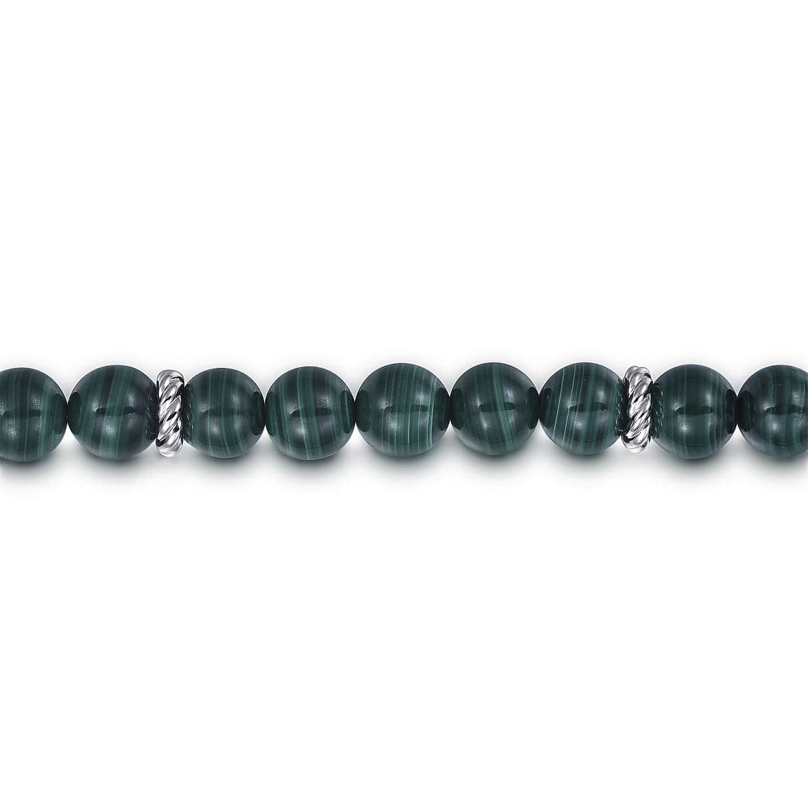 Gabriel & Co. 925 Sterling Silver 8mm Malachite Beaded Bracelet - Skeie's Jewelers