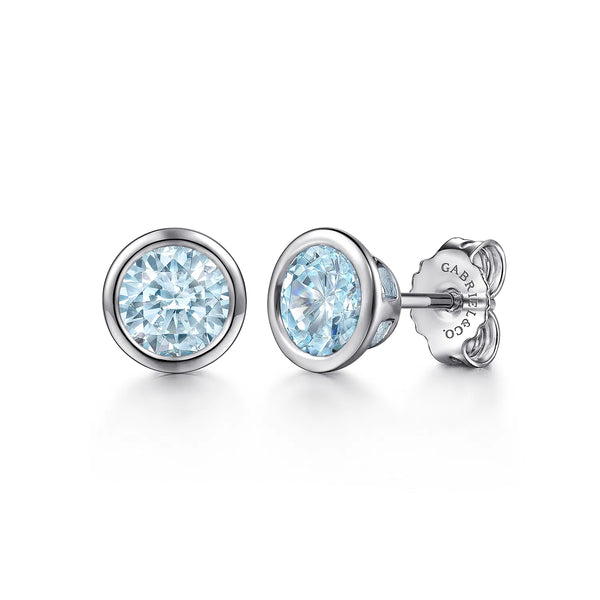 Gabriel & Co. Sterling Silver Gemstone Bezel Studs