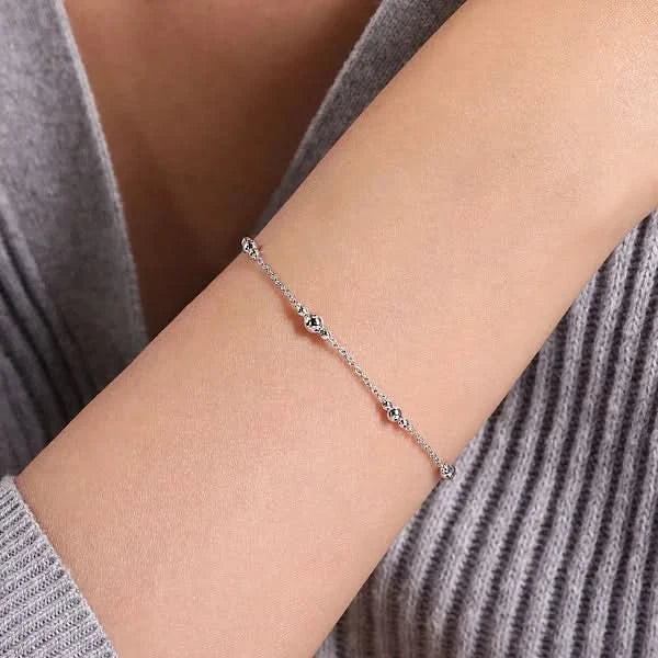 Gabriel &amp; Co. Sterling Silver Beaded Station Bracelet - Skeie's Jewelers