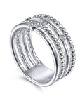Gabriel & Co. 925 Sterling Silver Bezel Set Diamond Station Layered Ring - Skeie's Jewelers