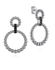 Gabriel & Co. 925 Sterling Silver Black Spinel Bujukan Link Drop Earrings - Skeie's Jewelers