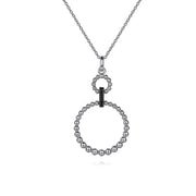 Gabriel & Co. 925 Sterling Silver Black Spinel Bujukan Link Drop Necklace - Skeie's Jewelers