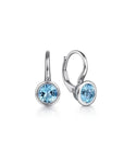 Gabriel & Co. London Blue Topaz Leverback Earrings - Skeie's Jewelers