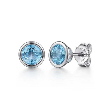 Gabriel & Co. Sterling Silver Blue Topaz Stud Earrings