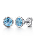 Gabriel & Co. Sterling Silver Gemstone Bezel Studs