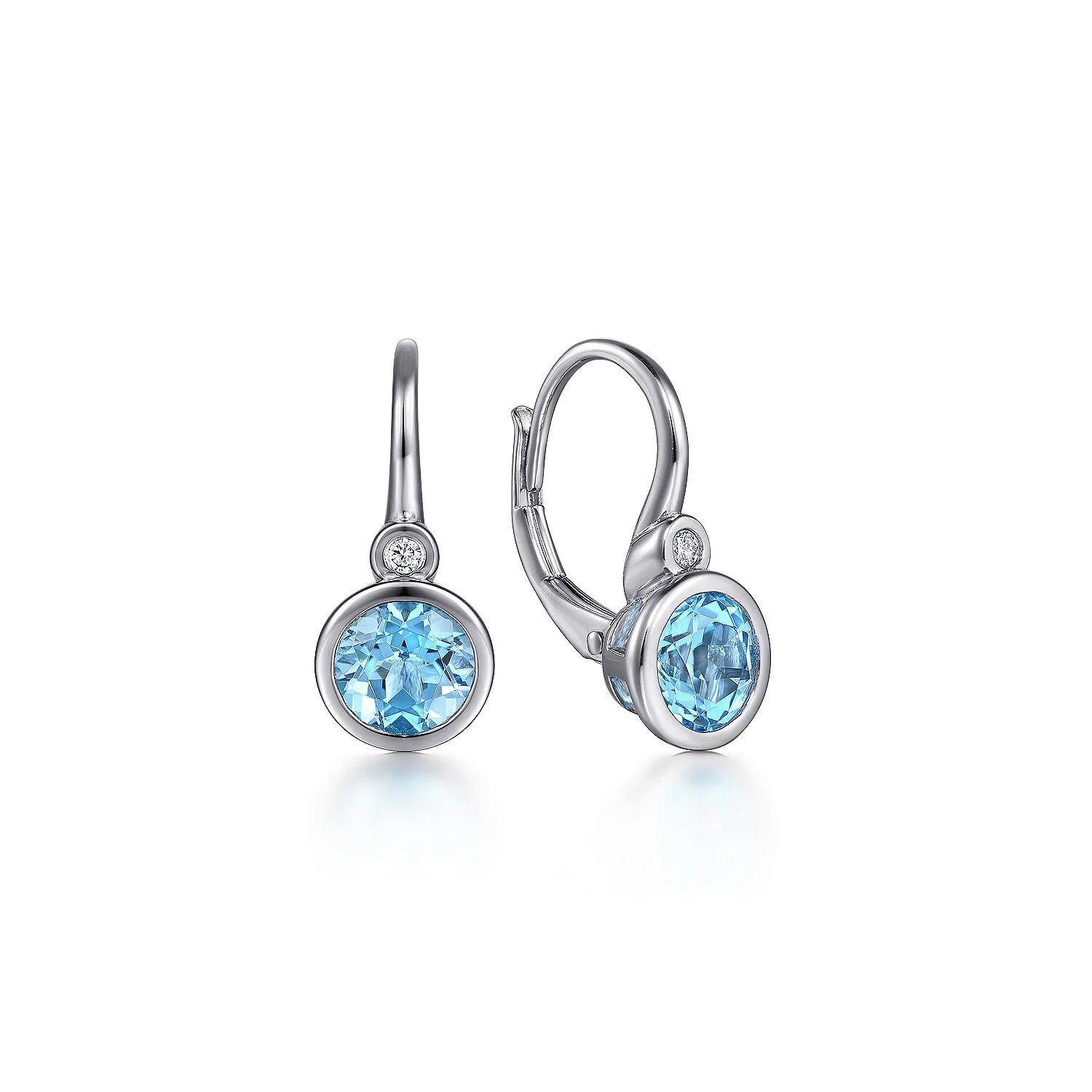Gabriel &amp; Co. Sterling Silver Gemstone &amp; Diamond Leverback Earrings