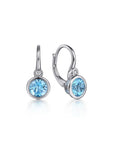 Gabriel & Co. Sterling Silver Gemstone & Diamond Leverback Earrings