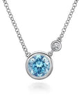 Gabriel & Co. Sterling Silver Gemstone & Diamond Accent Necklace - Skeie's Jewelers