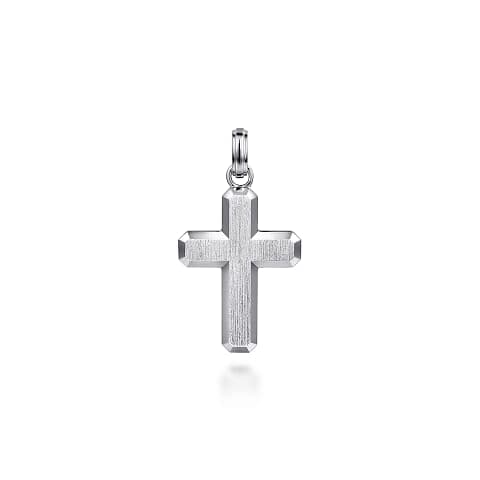 Gabriel & Co. 925 Sterling Silver Brushed Cross Pendant - Skeie's Jewelers