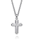 Gabriel & Co. 925 Sterling Silver Brushed Cross Pendant - Skeie's Jewelers
