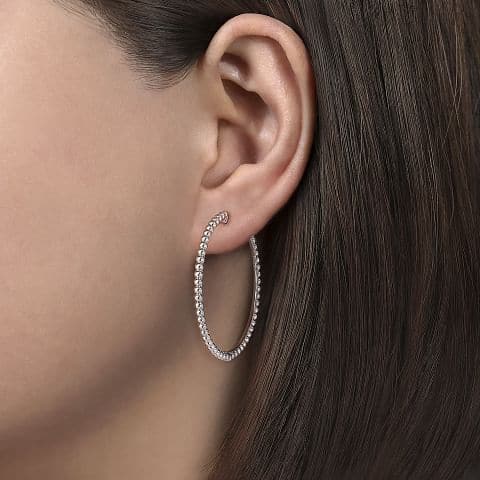 Gabriel & Co. 925 Sterling Silver Bujukan 40mm Classic Hoop Earrings - Skeie's Jewelers