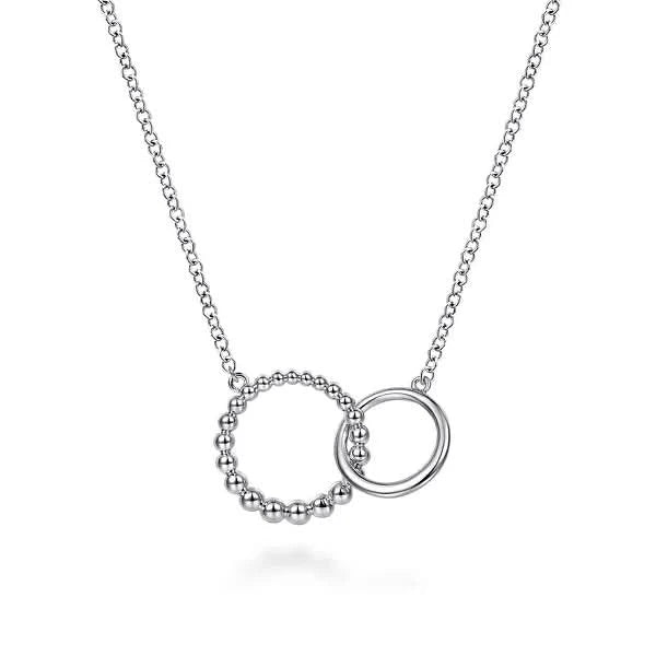 Gabriel & Co. Sterling Silver Bujukan Double Circle Necklace - Skeie's Jewelers