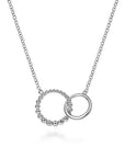 Gabriel & Co. Sterling Silver Bujukan Double Circle Necklace - Skeie's Jewelers