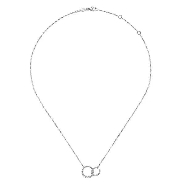 Gabriel & Co. Sterling Silver Bujukan Double Circle Necklace - Skeie's Jewelers