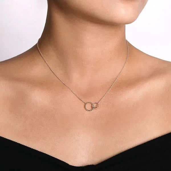 Gabriel & Co. Sterling Silver Bujukan Double Circle Necklace - Skeie's Jewelers