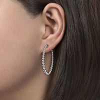 Gabriel & Co. 925 Sterling Silver Bujukan Graduated 40mm Classic Hoop Earrings - Skeie's Jewelers