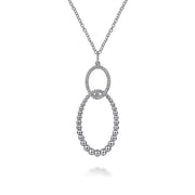 Gabriel & Co 925 Sterling Silver Bujukan White Sapphire Circle Pendant Necklace - Skeie's Jewelers