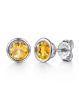 Gabriel & Co. Sterling Silver Gemstone Bezel Studs
