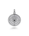 Gabriel & Co. 925 Sterling Silver Compass Pendant with Black Spinel - Skeie's Jewelers