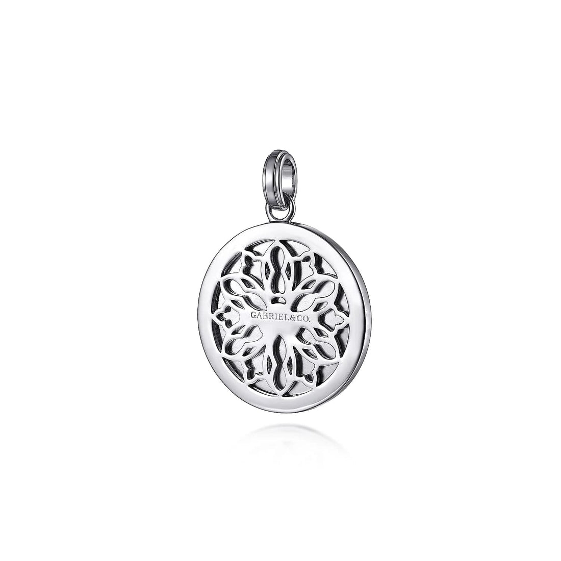 Gabriel & Co. 925 Sterling Silver Compass Pendant with Black Spinel - Skeie's Jewelers