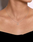 Gabriel & Co. Sterling Silver Diamond Circle Pendant Necklace - Skeie's Jewelers