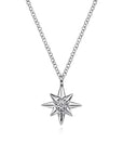Gabriel & Co. Sterling Silver Diamond Starburst Pendant Necklace - Skeie's Jewelers