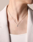 Gabriel & Co. Sterling Silver Diamond Starburst Pendant Necklace - Skeie's Jewelers